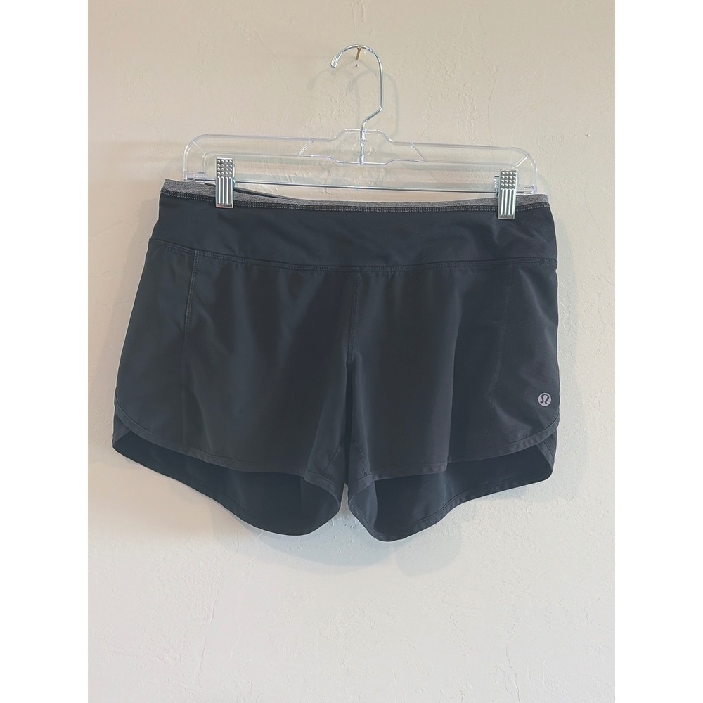 Lululemon Speed Up Low-Rise Lined Running Shorts Black Grey Size 6